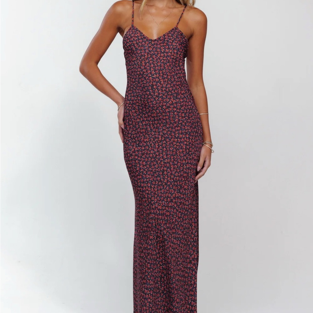 RESA Red and Black Floral Maxi Dress